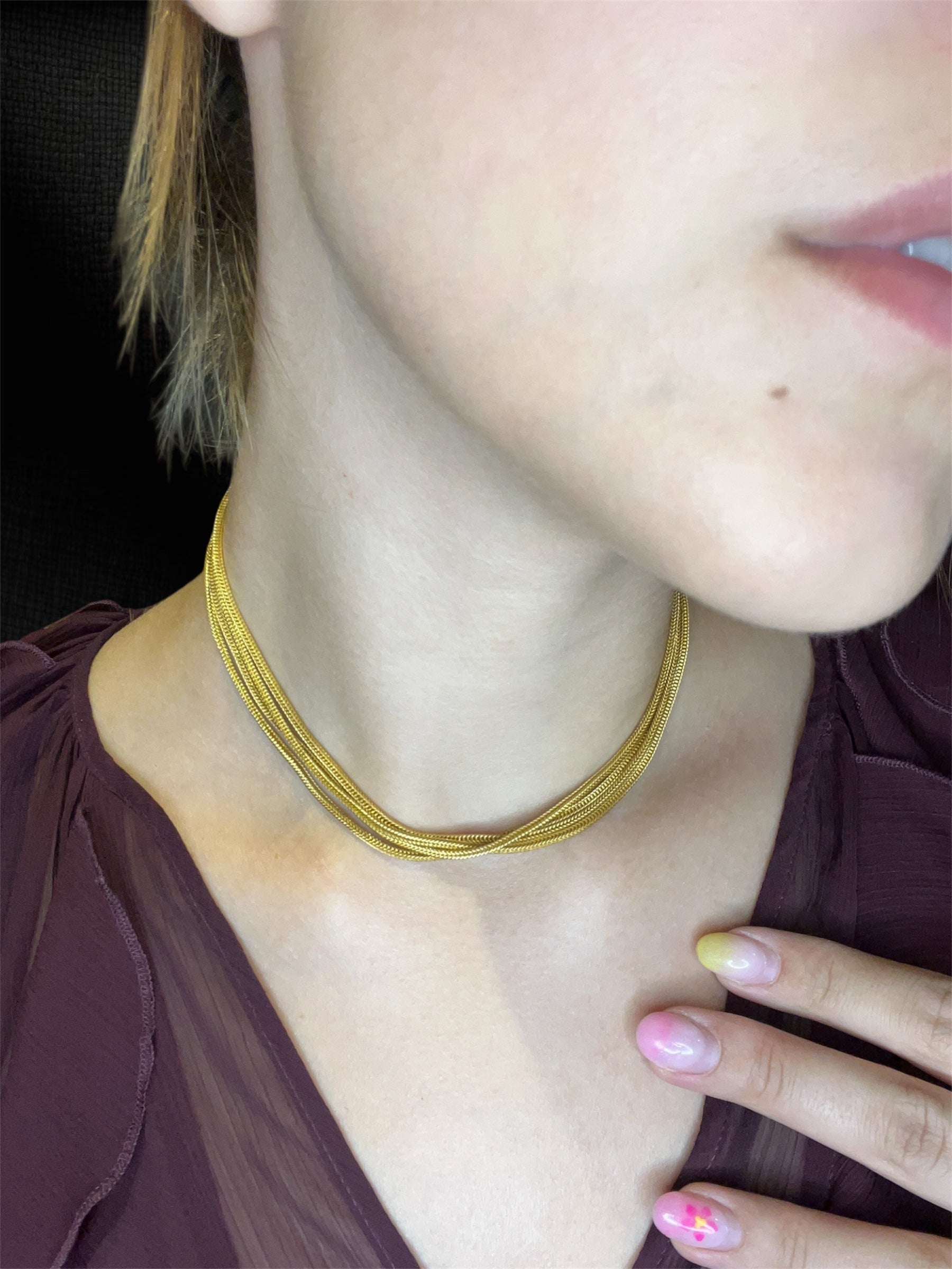 Lunga Collana Regolabile “Promessa Dorata”